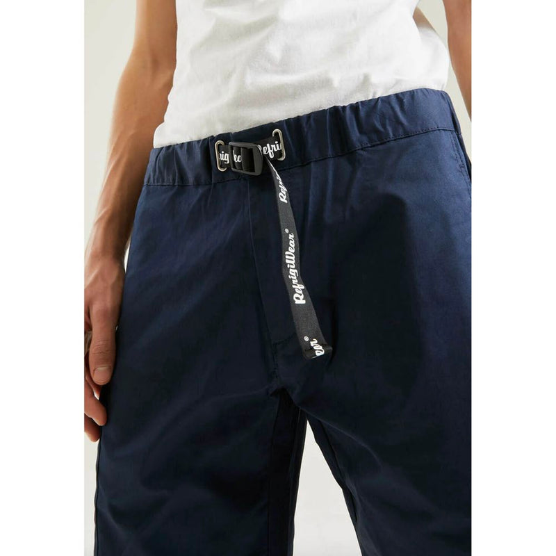 Eleganti pantaloncini di miscela di cotone blu