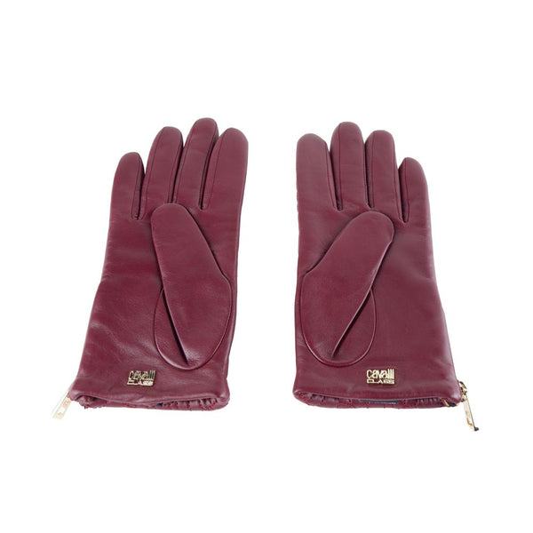 Gants élégants de la peau d'ambaisseur bordeaux