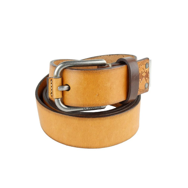 Ceinture en cuir unisexe chic en jaune vibrant