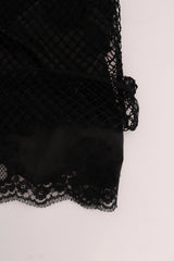 Elegant Black en dentelle sans manches Blouse Cami