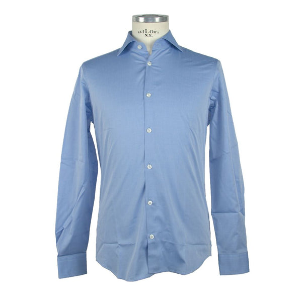 Elegance Unleashed Light Blue Cotton Shirt