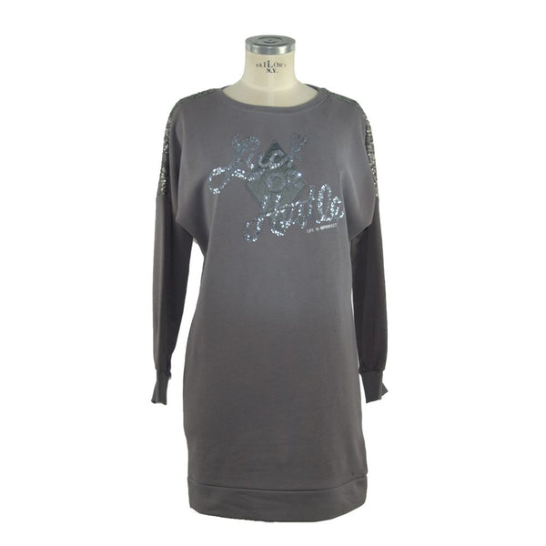 Robe de sweat-shirt à manches longues chic en gris