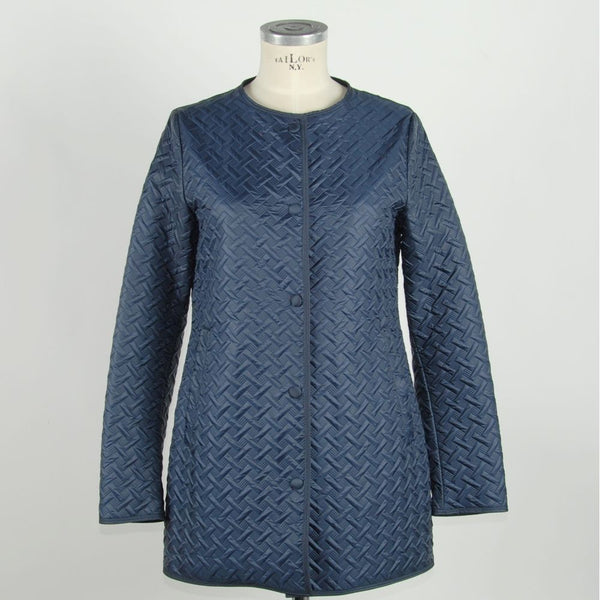 Elegante blaue Polyesterjacke