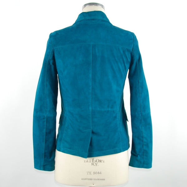 Elegante chaqueta de cuero verde