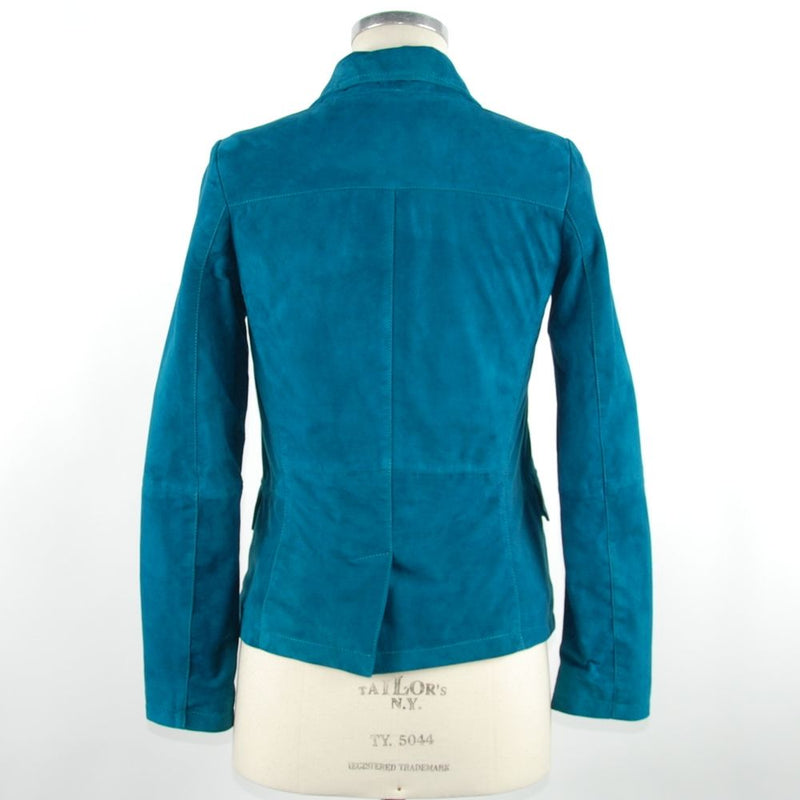 Elegante chaqueta de cuero verde