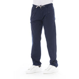 Eleganti pantaloni in chino di cotone blu