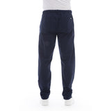 Elegante blaue Baumwoll -Chino -Hose