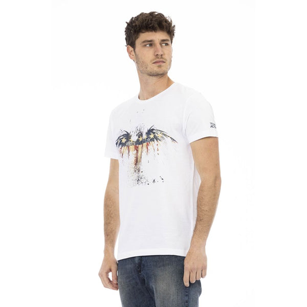 T-shirt blanc élégant avec imprimé avant artistique