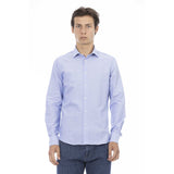 Elegante camicia di cotone azzurro