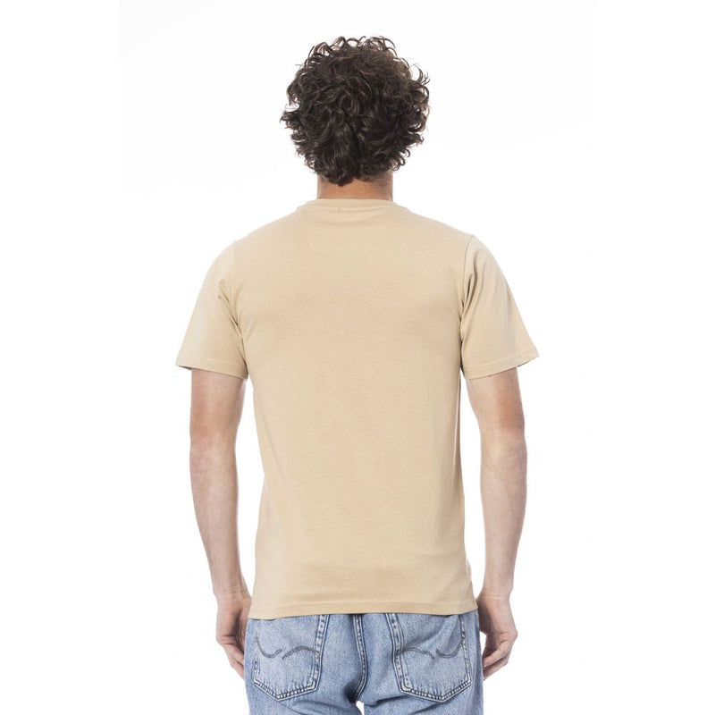 Beige Baumwoll-T-Shirt