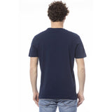 T-shirt de coton de cou de l'équipage bleu intemporel