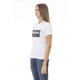 Chic White Cotton Tee με λεπτομέρειες υπογραφής