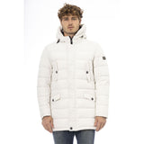 Veste zip à capuche blanche élégante