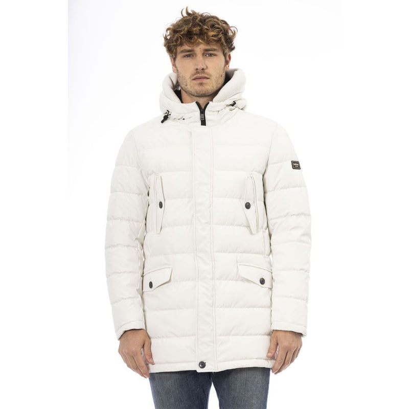 Veste zip à capuche blanche élégante