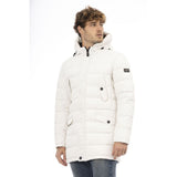 Veste zip à capuche blanche élégante