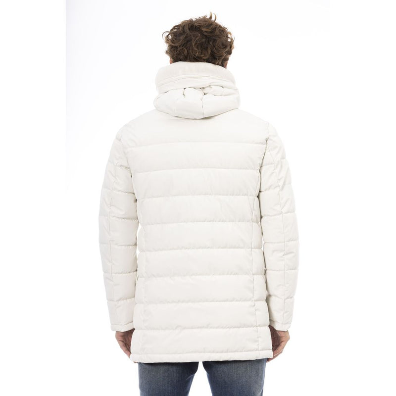 Veste zip à capuche blanche élégante