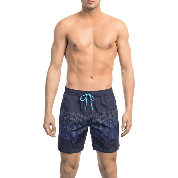 Elegantes pantalones cortos de natación degradé en azul