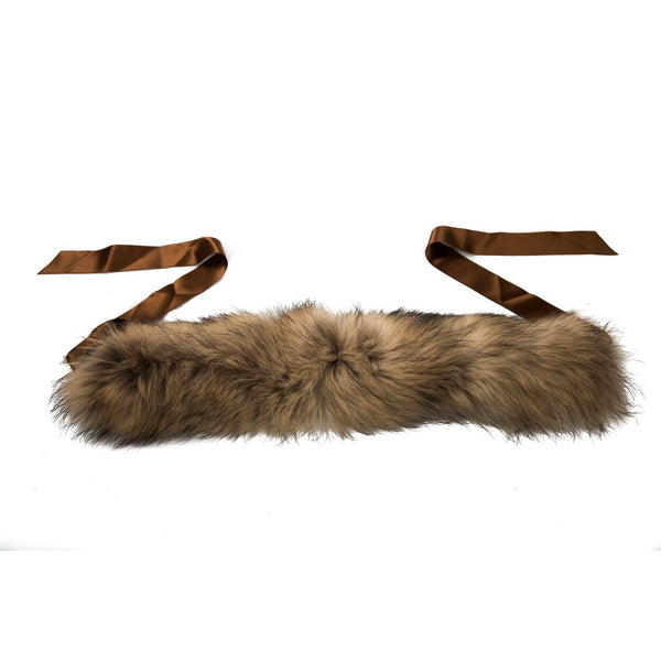 Elegante cuero de cuero Finnraccoon Fur Necker Warmer