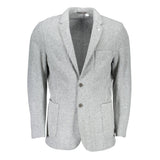 Elegante chaqueta clásica de manga larga gris gris