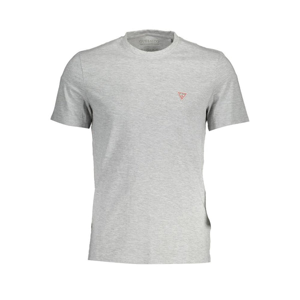 Sleek Gray Crew Neck Logo Tee