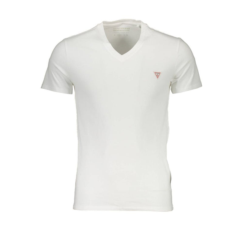 T-shirt à col en v slim blanc chic