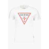 Sleek Slim Fit White Tee with Logo Print