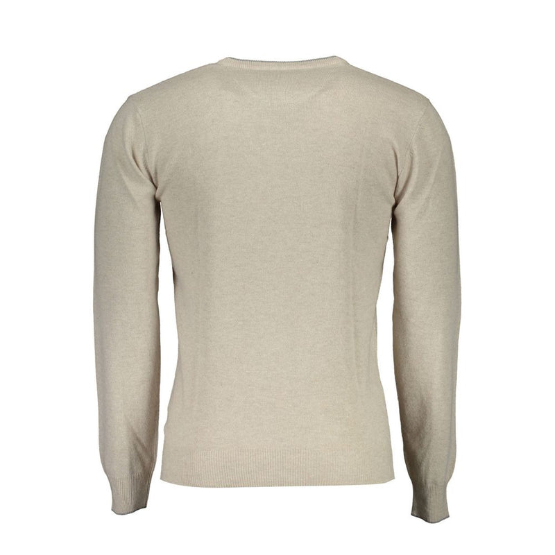 Beige Slim Wool-Cashmere Blend Sweater