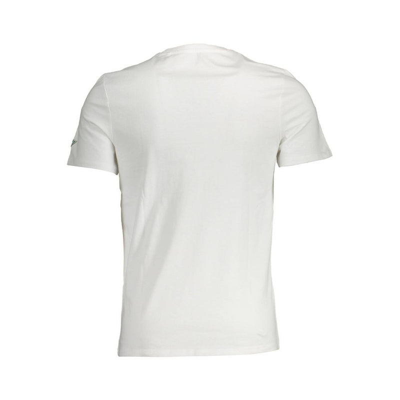 Elegant Slim Fit White Tee with Print Detail