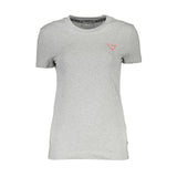 Chic Grey Logo Print Bio -T -Shirt