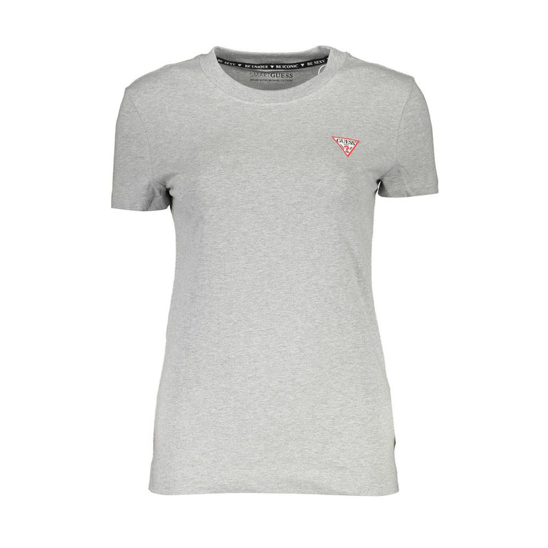 Chic Grey Logo Print Bio -T -Shirt