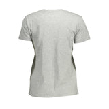 Chic Gray Round Neck Cotton Tee