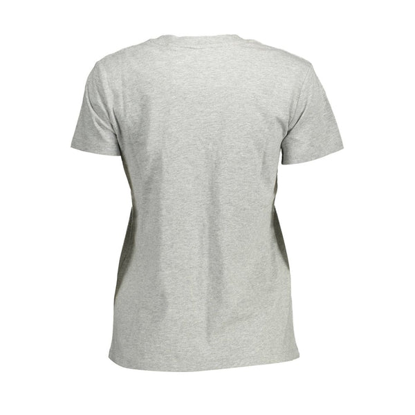 TEE de algodón de cuello redondo gris elegante