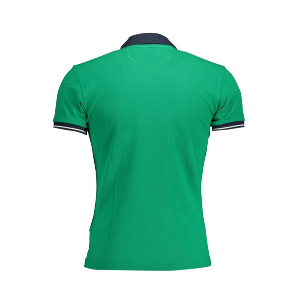 Polo ricamato a fit sottile in verde