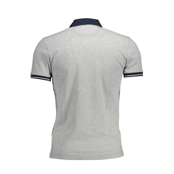 Slim Fit Embroidered Polo in Gray