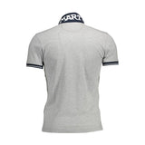 Slim Fit Sticked Polo in Grau