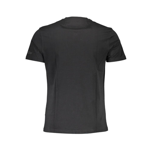 Elegante camiseta de algodón negro con elegante estampado