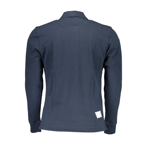 Classic Blue Long-Sleeve Polo Elegance