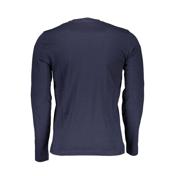 Blue Long Sleeve T -Shirt mit Signature Druck