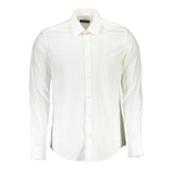 Elegant White Stretch Cotton Shirt