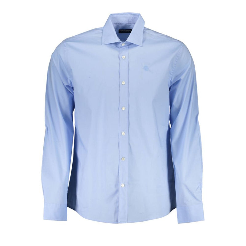 Elegante camicia a maniche lunghe azzurra