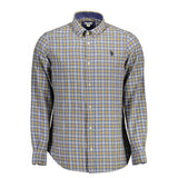 Camicia da colletto con abbottonatura in forma slim in blu