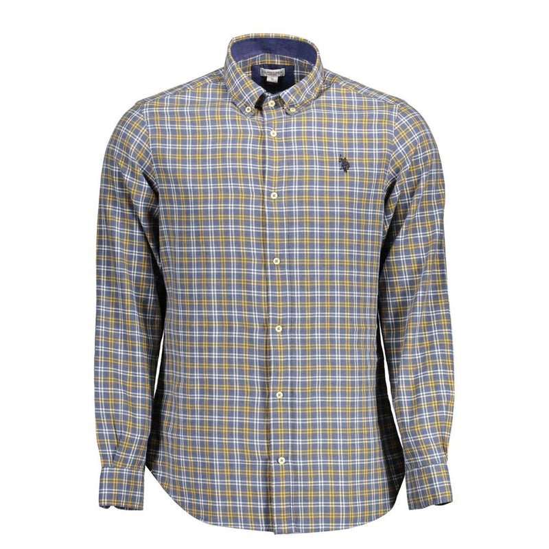 Slim Fit Button-Down-Kragenhemd in Blau