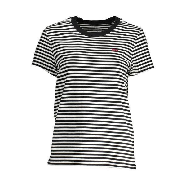 T-shirt en coton noir chic avec logo classique