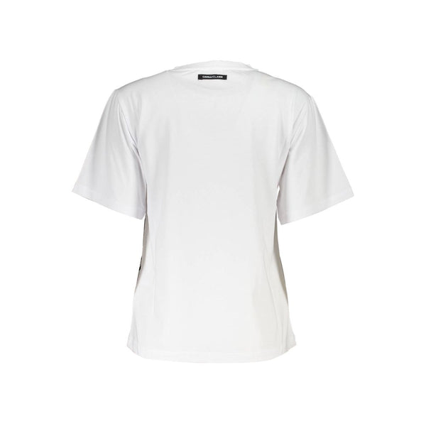 Chic White Printed T -Shirt mit klassischer Eleganz