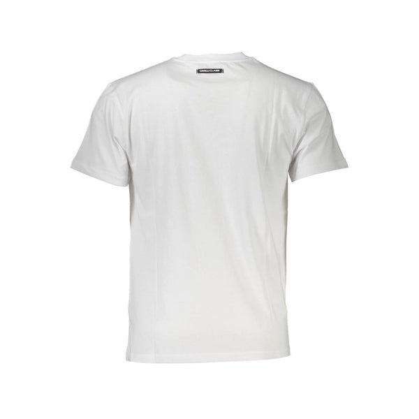 Elegant White Print Tee with Classic Logo