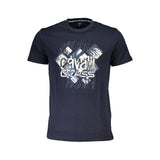 Blaues Baumwollt-Shirt