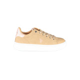 Zapatillas de zapatillas chic beige con detalles de contraste