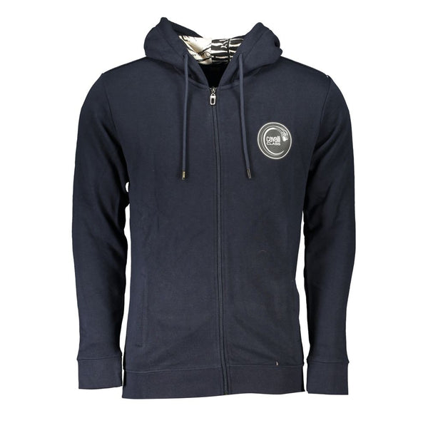 Sweat zip à capuche bleu élégant