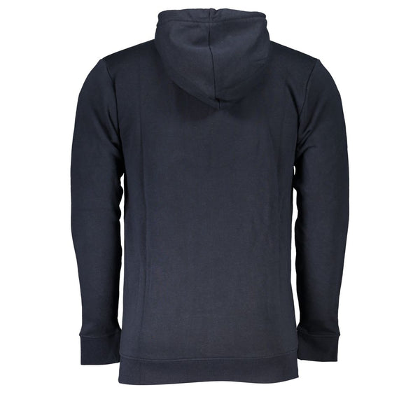 Elegantes blaues Zip -Sweatshirt mit Kapuzenzip