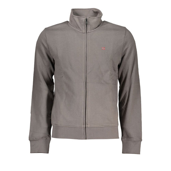 Exklusives graues Zip -Sweatshirt mit Stickerei